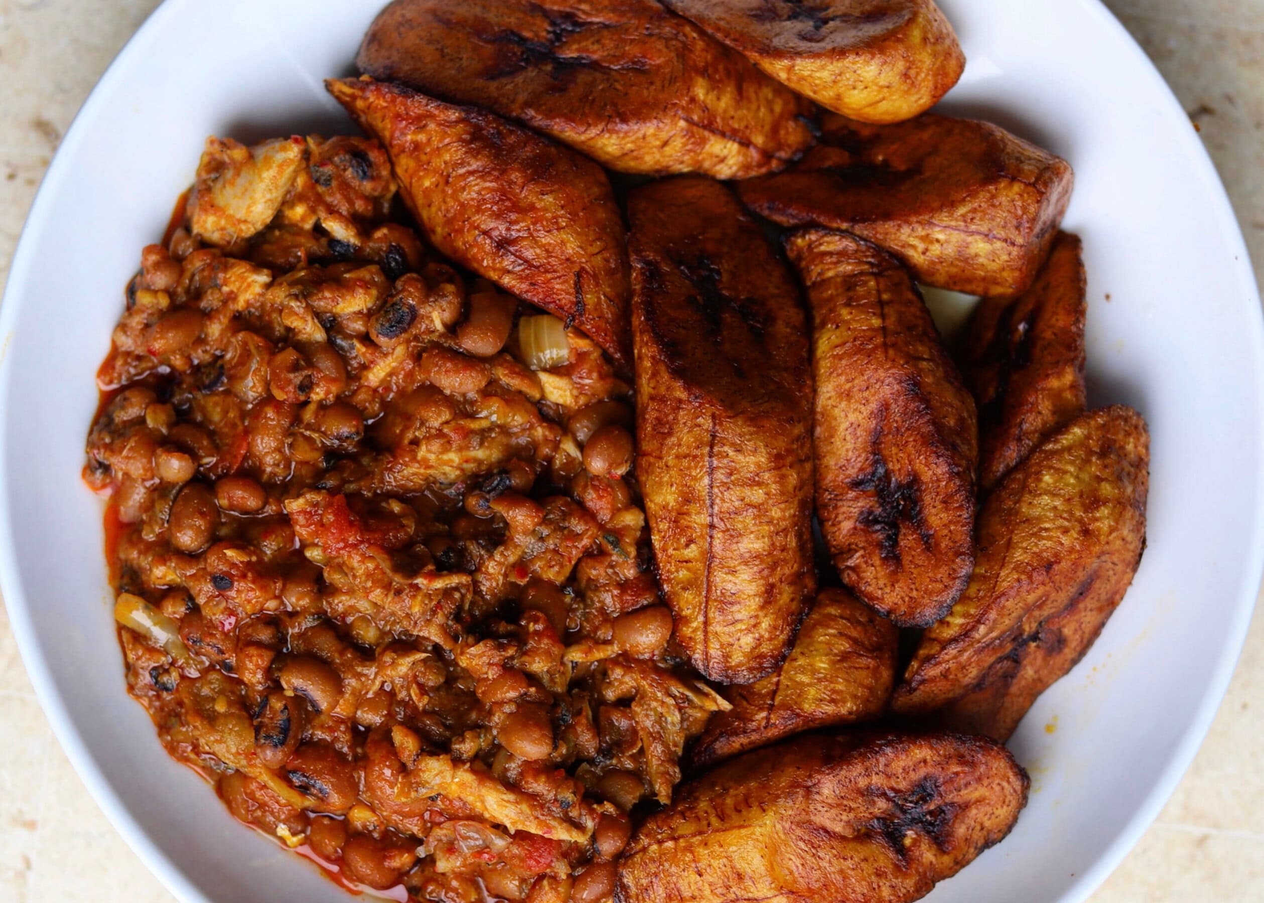 Beans and Plantain image showing Afro-fusion catering presentation